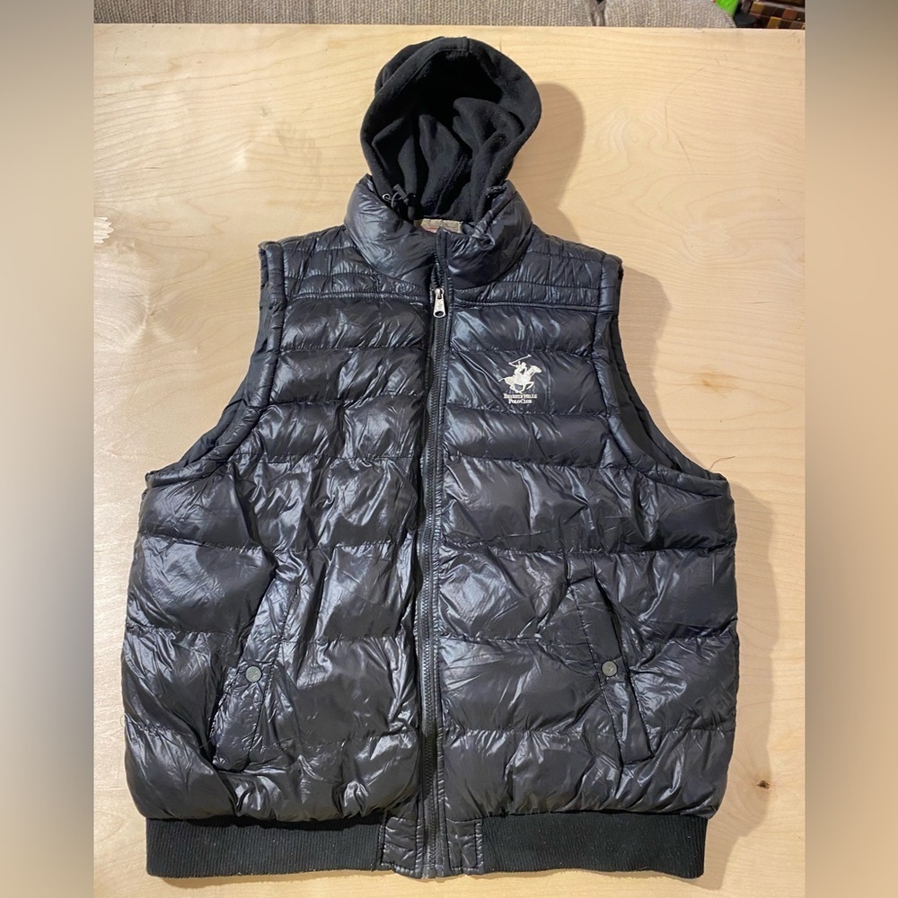 Beverly Hills Polo Club Black Puffer Vest with Hood XL (GD)